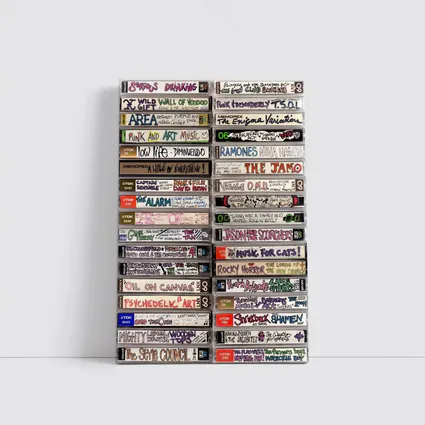 Retro Mixtape Cassette Collection Wall Art