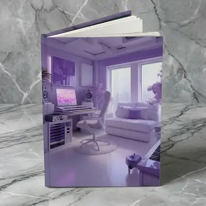 Purple Music Studio Room Interior Art