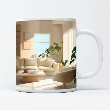 Bright Minimalist Living Room With Indoor Plants