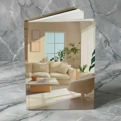 Bright Minimalist Living Room With Indoor Plants