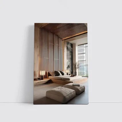 Japanese Minimal Calm Bedroom Interior Wood Design