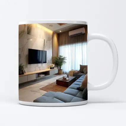 Modern Living Room Marble Wall Interior Design