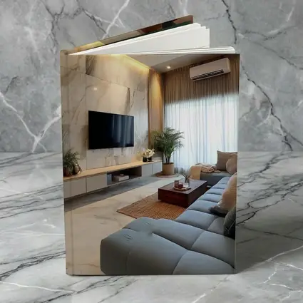 Modern Living Room Marble Wall Interior Design