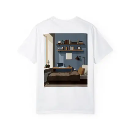 Cozy Blue Bedroom Interior Illustration Art