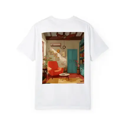 Cozy Retro Living Room Interior Illustration Art