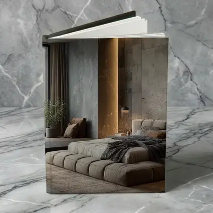 Luxury Bedroom Interior Warm Stone Wall