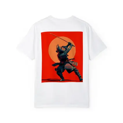 Samurai Warrior Sword Strike Red Sun