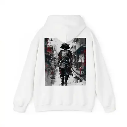 Samurai Warrior Walking Through Japanese Street