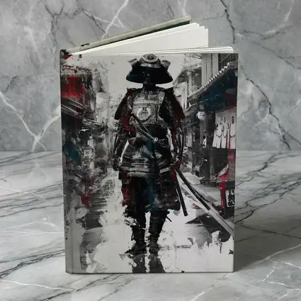 Samurai Warrior Walking Through Japanese Street