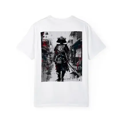 Samurai Warrior Walking Through Japanese Street