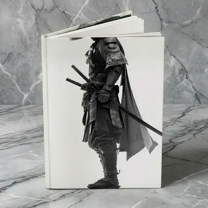 Black and White Samurai Warrior with Katana