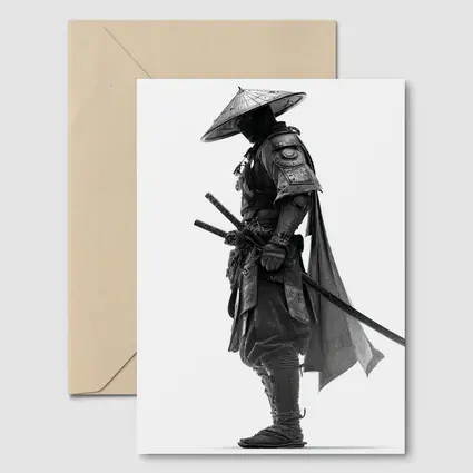 Black and White Samurai Warrior with Katana