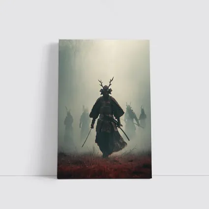 Samurai Warrior Walking Through Misty Battlefield