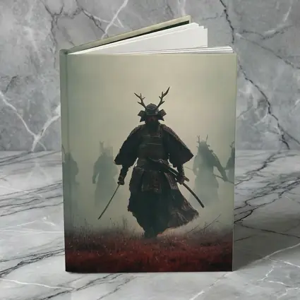 Samurai Warrior Walking Through Misty Battlefield