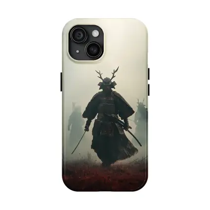 Samurai Warrior Walking Through Misty Battlefield