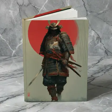 Samurai Warrior Red Sun Misty Forest