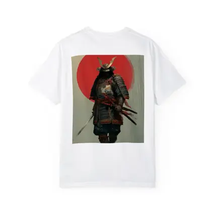 Samurai Warrior Red Sun Misty Forest