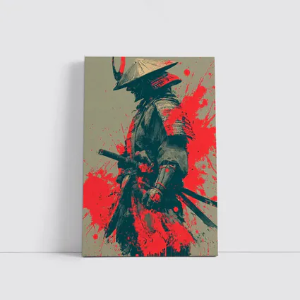 Samurai Warrior Red Ink Splash Art