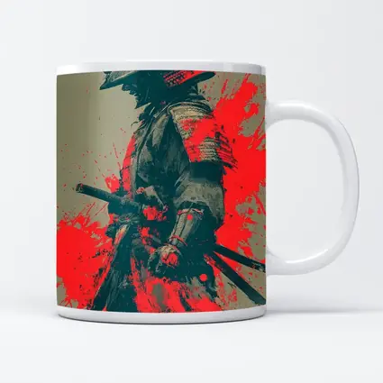 Samurai Warrior Red Ink Splash Art