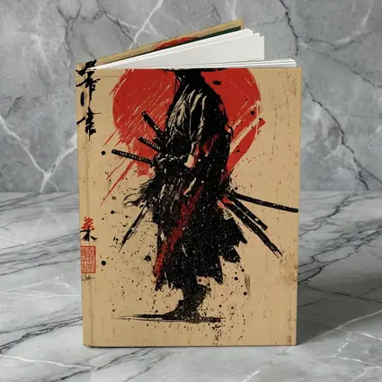 Samurai Warrior Red Sun Ink Art