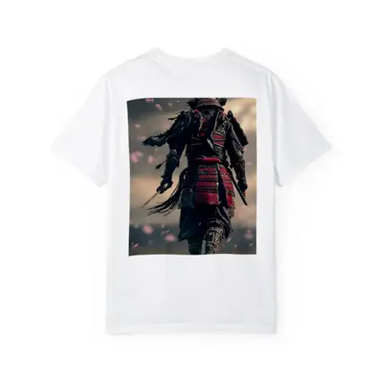 Samurai Warrior Walking Through Cherry Blossom Field