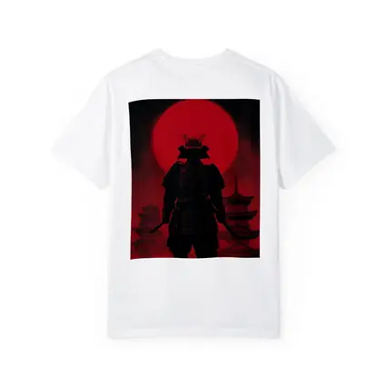 Samurai Warrior Red Moon Pagoda Night
