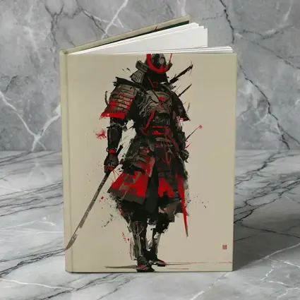 Dark Samurai Warrior Red Ink Art