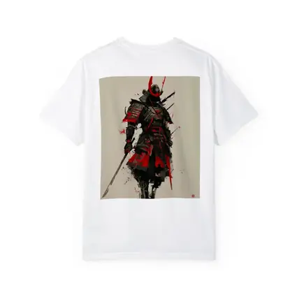 Dark Samurai Warrior Red Ink Art
