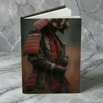 Red Armored Samurai Warrior In Misty Field
