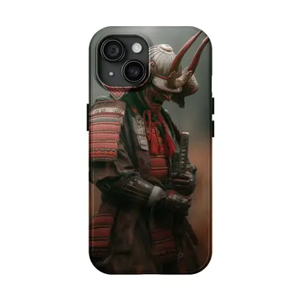 Red Armored Samurai Warrior In Misty Field