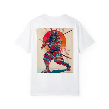 Samurai Warrior Red Sun Cherry Blossoms