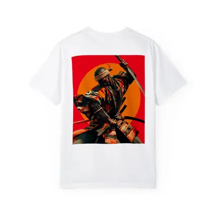 Samurai Warrior Red Sun Background Art