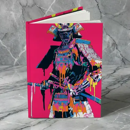 Neon Samurai Warrior Pink Pop Art