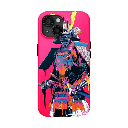 Neon Samurai Warrior Pink Pop Art