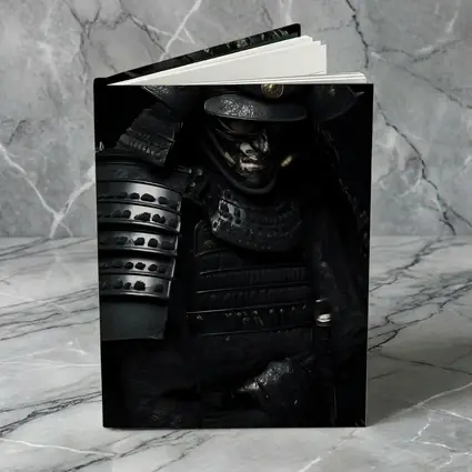 Black Samurai Warrior Full Armor Dark Background