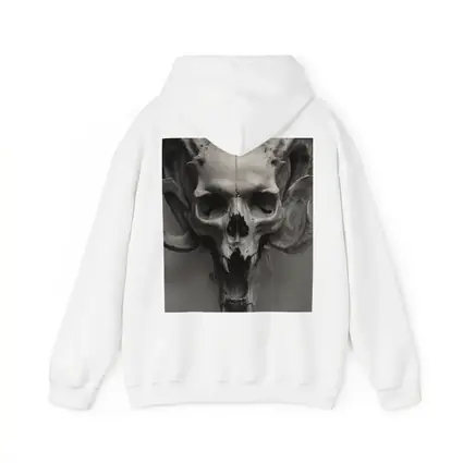 Ram Skull With Horns Gray Background
