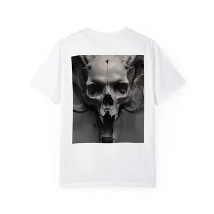 Ram Skull With Horns Gray Background