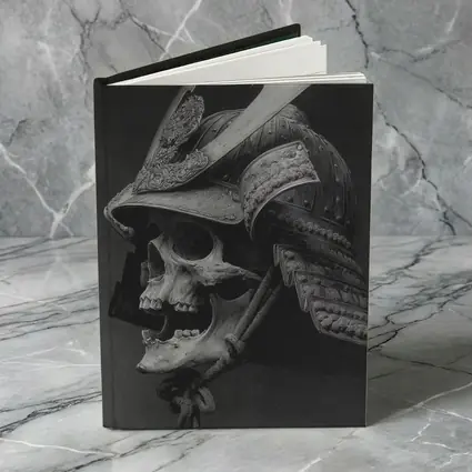 Samurai Skull Helmet Dark Gray Background