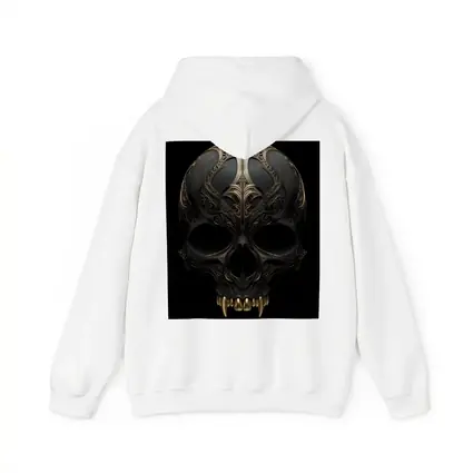 Dark Gothic Skull Gold Ornate Black Background