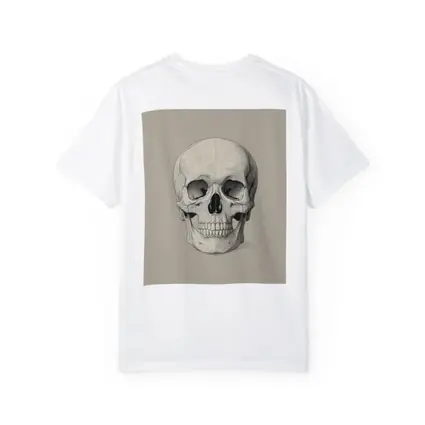 Human Skull Detailed Sketch Beige Background