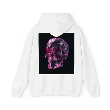 Pink Crystal Skull On Black Background