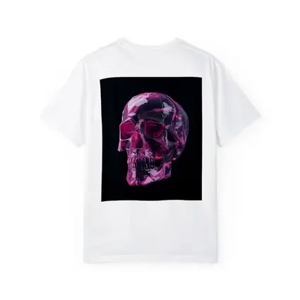 Pink Crystal Skull On Black Background