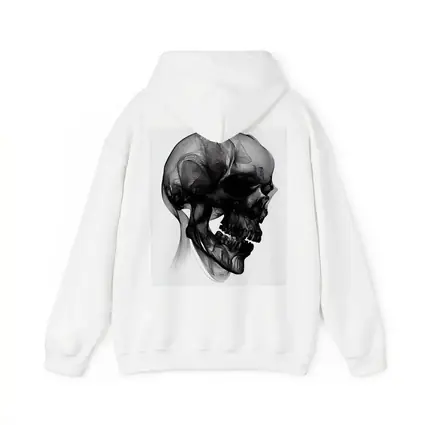 Black Mesh Wire Skull White Background Art