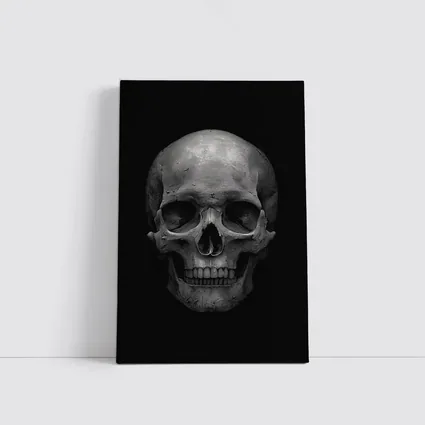 Human Skull Black Background Dark Art