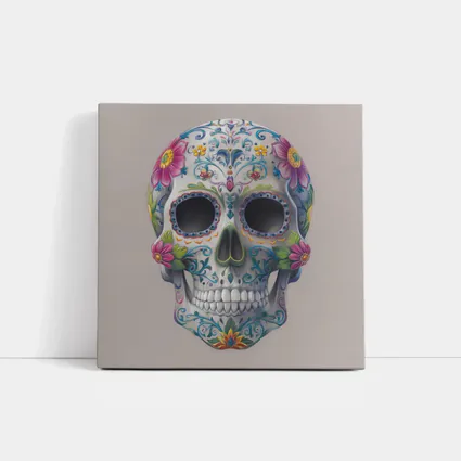 Sugar Skull Floral Day Of Dead Art