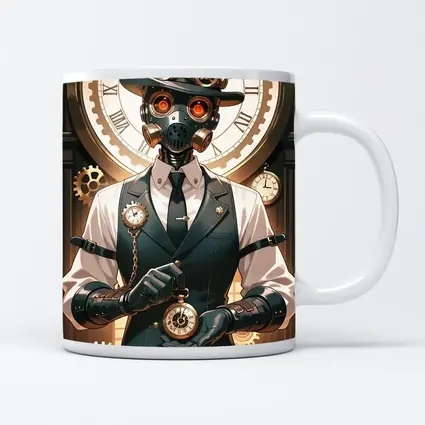 Steampunk Robot Dog Top Hat Clocks