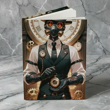 Steampunk Robot Dog Top Hat Clocks