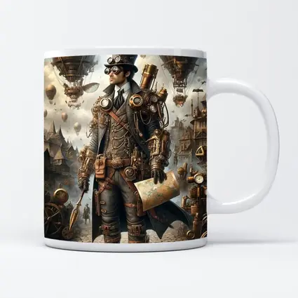 Steampunk Explorer Airships Fantasy City Art
