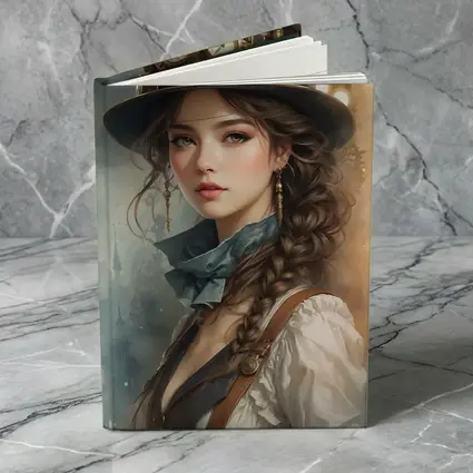 Steampunk Girl Portrait Fantasy Watercolor Art