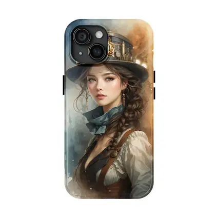 Steampunk Girl Portrait Fantasy Watercolor Art